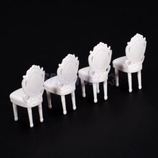 Kids DIY Model Dollhouse Art Craft Furniture Dining Room Kitchen Table 4 Chair
