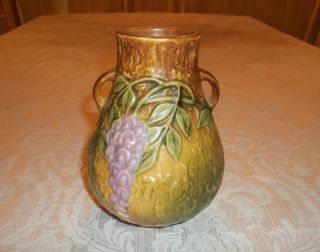 Vintage Roseville Pottery Wisteria Double Handled Vase