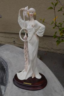 Deco A Santini Statue Sculpture Figurine Woman with Bird 18 in Tall