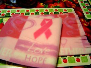Pink Ribbon Breast Cancer Fleece Scarf 5 ft Long New