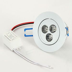 3W Warm White LED Ceiling Light Recessed Lamp Cabinet Downlight Gimbal Housing