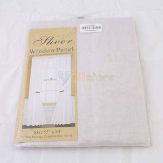 1 Pcs Sheer Window Curtains Drape Panels 55" x 84" New White