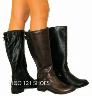 So Cute Comfy Tall Flat Riding Boots Buckle Knee High Equestrian