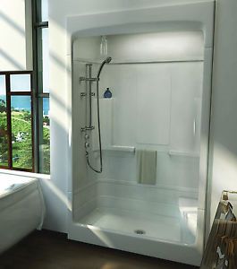 MAAX 51" x 34" Tempo 1 Piece Jetted Shower Unit Enclosure Base Walls Roof Set