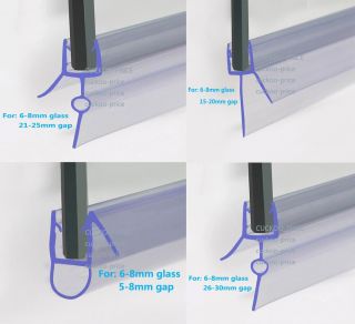 Bath Shower Screen Rubber Plastic Seal for 6 8mm Glass Door Enclosure