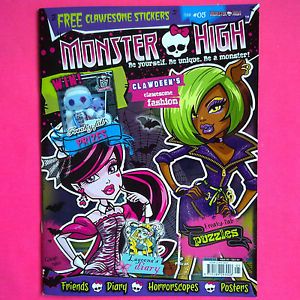 Monster High 2013 Magazine Issue 5 Comics Poster Diary Stickers Puzzle Friends