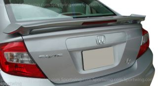 Honda Civic 4 Door Factory Style Unpainted Spoiler Wing w Brakelight 2012 2013