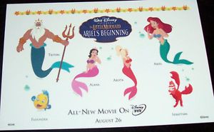 Walt Disney Little Mermaid Temporary Tattoos 6 Sheets