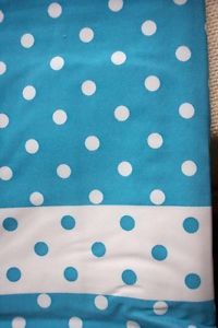 Blue White Polka Dot Fabric Shower Curtain New