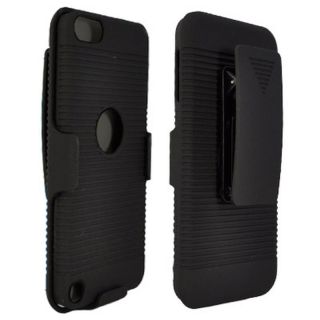 New Black Shell Holster Belt Clip Case Stand Apple iPod Touch 5 5th Generation