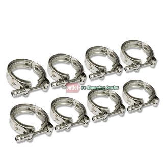 8x 2 5" Stainless Steel Zinc V Band Clamp Bolt for Turbo Exhaust Down Pipe Kit