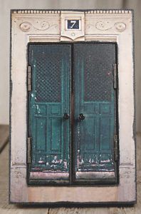 New 7 Turquoise French Door Photo Picture Frame with Open Doors 8 x 10