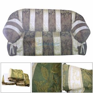 3 Pcs Slipcovers Set Sofa Loveseat Chair Slip Cover Couch Sage