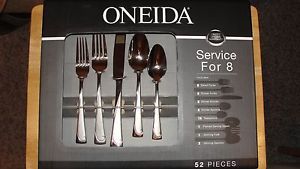 Oneida 52 Piece Script Stainless Steel Flatware Silverware