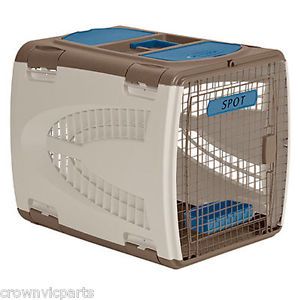 Suncast PCS2821 Deluxe Large Dog Carrier Kennel Cage Crate Brown and Tan