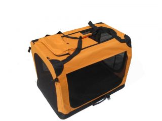 42" Portable Orange Pet Dog House Soft Crate Carrier