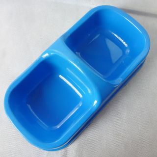 A40 Pretty Rectangle DeepSkyBlue Plastic Pet Dog Cat Water Dish Food Feeder Bowl
