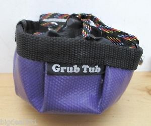 Grub Tub Pet Dog Cat Foldable Trave Food Water Container Purple 6"