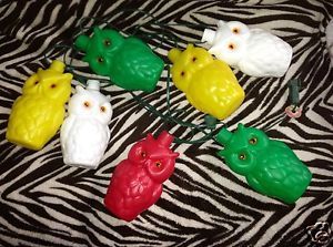 Vintage Noma Blow Mold Owl String Lights Patio RV Party Lights 7
