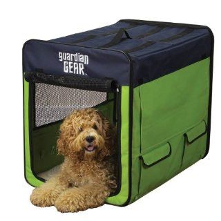 Medium Portable Pet Dog House Soft Crate Carrier Kennel Foldable Lime Green Blue