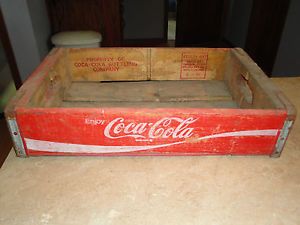 Vintage Enjoy Coca Cola Bottling Company Wooden Wood Carrier Crate L K