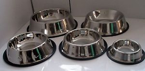 No Tip Non Slip Dog or Cat Food or Water Bowl Stainless Steel Pet Bowl