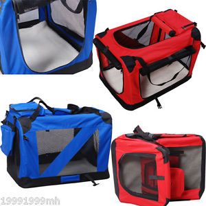Folding Pet Carrier Dog Cat Travel Crate Kennel New