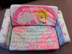 RARE Cinderella Disney Princess Flip Fold Out Sofa Bed Foam Kids Furniture