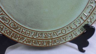Vintage Mid Century Frankoma Pottery Sequoyah Cherokee Alphabet Stoneware Plate