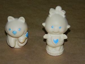 1974 Pillsbury Doughboy "Bun Bun" Baby "Biscuit" Cat Finger Puppets Vinyl Toy