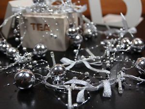 Silver Christmas Ball Cool White LED String Lights Christmas Lights