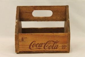Vintage Coca Cola Coke Six 6 Bottle Wood Carrier Crate Caddy Box