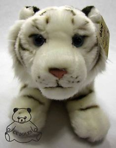 White Tiger Ganz Plush Toy Stuffed Animal Realistic Wild Cat Laying Soft BNWT L