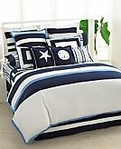 Tommy Hilfiger Captiva Navy Blue White Stripes Queen Full Comforter Set