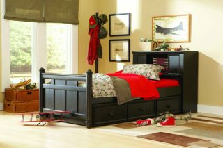 Youth Black Twin Storage Trundle Bed