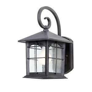 Hampton Bay Wall Mount 1 Light Outdoor Aged Iron Lantern