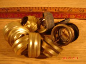 Lot of 13 Vintage Threaded Brass Oil Lamp Collars Connectors
