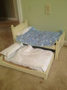 American Girl Trundle Bed Mattresses and Blue Floral Tipper