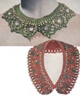 Vintage Crochet Pattern to Make Jeweled Beaded Holiday Collars not Actual Item