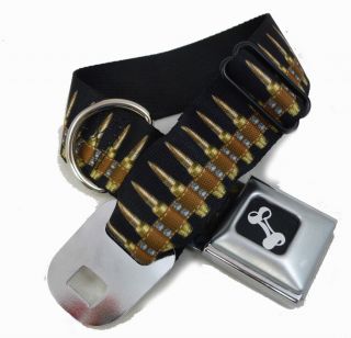 Bullets Ammunition Seat Belt Buckle Dog Collars or Leash