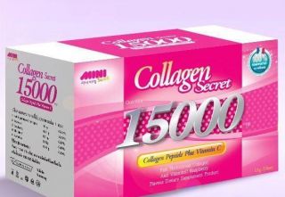 "Collagen Secret 15000mg" Fish Hydrolyzed Collagen Plus Vitamin C x 15 Sachets