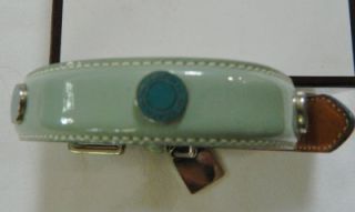 Coach Leather Dog Collar with Coach Hang Tag Coach Grommets Sz Small