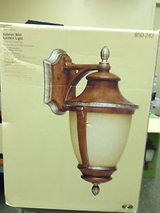 Hampton Bay Wall Mount 1 Light Outdoor Mossoro Walnut Lantern