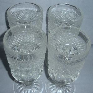 Anchor Hocking Glass Wexford Footed Stemmed Water Goblets Crystal Vintage Retro