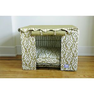 Bowhausnyc Dog Crate Cover in Damask
