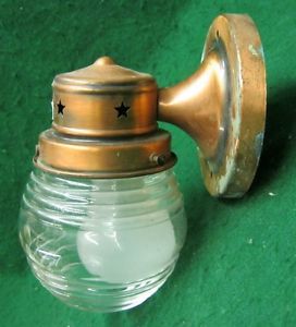 Antique Lighting Wall Mount Glass Globe Brass with Stars 2477