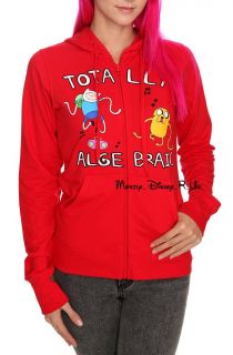 Adventure Time Finn and Jake Red Totally Algebraic Girls Zip Hoodie Sweatshirt