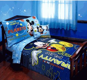 Disney Mickey Mouse Space Adventure 4 Piece Toddler Bedding Set