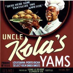Scott Louisiana Uncle Kola's 2 Sweet Potato Yams Vegetable Crate Label Print