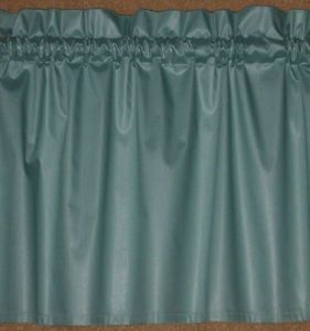 Vintage Teal 14"Window Curtains Valance Panels Country Kitchen Cottage Bedroom